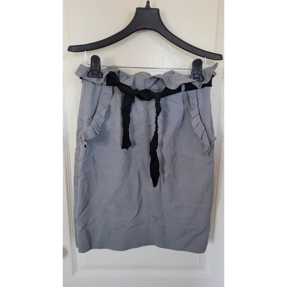 Women's Alexander Wang Grey Ruffle Ribbon Belt Skirt